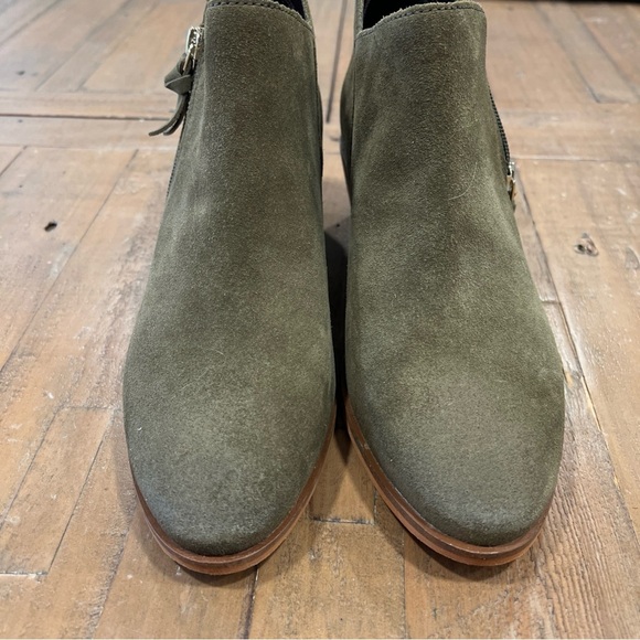 Cole Haan Gracy Grandpro Ankle Boots Green Suede Zipper Booties Women’s 8.5 - Picture 2 of 9